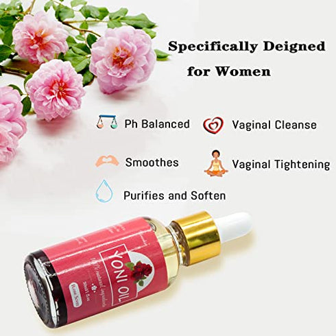 2 Packs Rose Essential Oil for Women, All Natural Feminine Oil Intimate Deodorant for Women, Ph Balanced and Eliminates Odor, 100% Natural Feminine Serum Made with Rose Essential Oils (1 fl oz/30 ml)