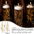 50 Pieces Faux Flowers for Floating Candles Floating Flowers Vase Fillers Vases for Centerpieces Mini Flower Filler Filling in Cylinder for Vases Filler Wedding Centerpiece Party Decor (Gold)
