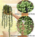 Tengda Fake Potted Succulents Plants 2Pcs Artificial Hanging Strings of Pearls Plastic Tabletop Greenery for Front Door Kitchen Bathroom Indoor d©cor (Succulent)