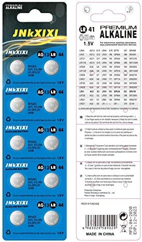 JNKXIXI 20 Pack LR44 Lr 44b l1154c AG13 SR44 Batteries A76 357 303 1154 1.5 Volt Ornament Batteries Button Coin Cell Battery
