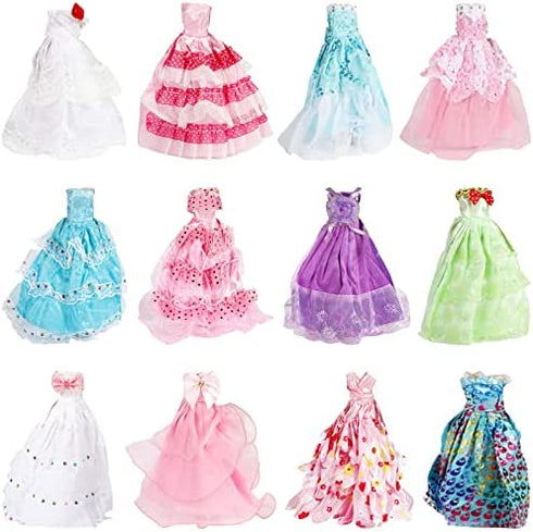 SOTOGO 12 Sets Doll Clothes for 11.5 Inch Girl Doll Handmade Doll Outfits Fashion Doll Dresses Party Wedding Dresses Doll Gowns