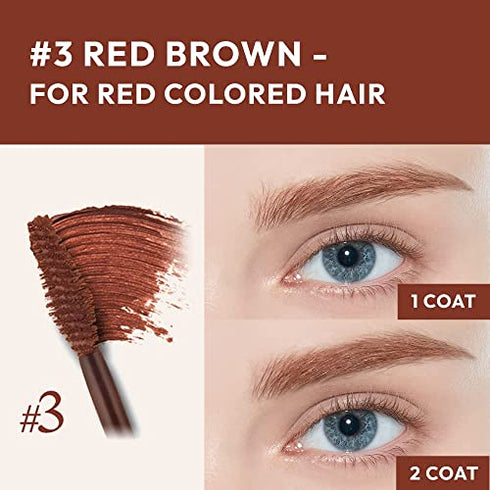 ETUDE HOUSE Color My Brows 4.5g #3 Red Brown | Eyes Makeup | Eyebrow Mascara, Quickly Fixing Natural Eyebrow Makeup with Care Effect | Kbeauty