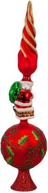 Kurt Adler Glass Santa Claus Design Treetop, 16-Inch