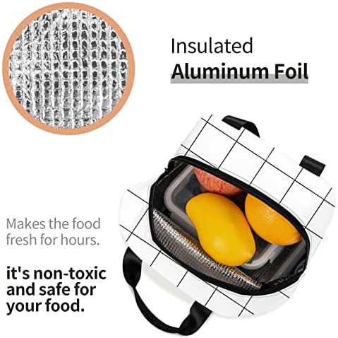 White Checkered Bags, Reusable Snack Bag Food Container For Boys Girls Men Women School Work Travel Picnic Waterproof Outdoors Game Handbags For Adults