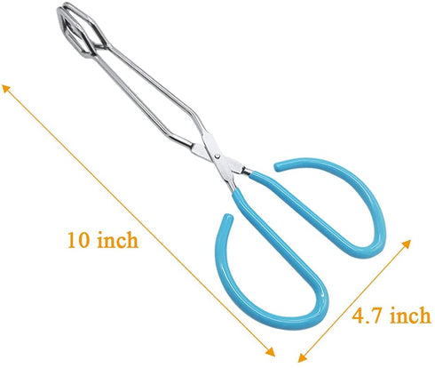 2 Pcs 10 Inch Scissor Food Tongs,Stainless Steel Kitchen Tongs Serving Tong with Comfort-Grip Handle for Cooking,Barbecue,Grilling,Heavy Duty Buffet Pliers