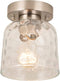 ALICE HOUSE Semi Flush Mount Ceiling Light, Clear Hammered Glass Shade, Brushed Nickel Farmhouse Lighting for Hallway, Kitchen, Laundry Room and Foyer AL6091-S1