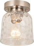 ALICE HOUSE Semi Flush Mount Ceiling Light, Clear Hammered Glass Shade, Brushed Nickel Farmhouse Lighting for Hallway, Kitchen, Laundry Room and Foyer AL6091-S1