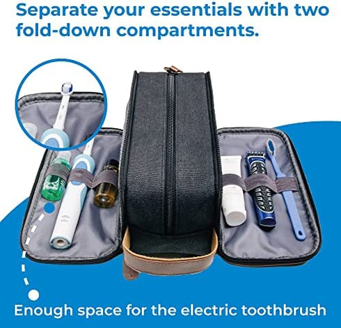Travel Toiletry Bag - Dopp Kit for Men - Cosmetic Toiletry Bag for Men | Large Portable Bathroom Accessories Kit| Toiletry Kit | Hygiene Shaving bag | Mens Toiletry Travel Bag | Toiletries Bag for Men