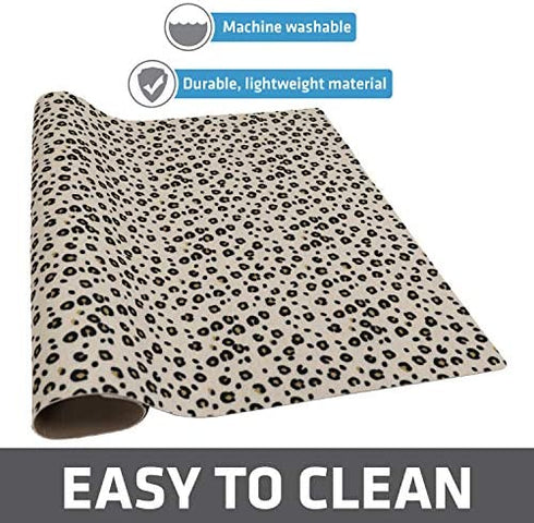 Drymate XL Dish Drying Mat, Oversized (19”x24”), Low-Profile, Super Absorbent, Quick Dry Fabric, Waterproof & Slip-Resistant, for Kitchen Counter, Trimmable, Machine Washable (USA Made)(Leopard)