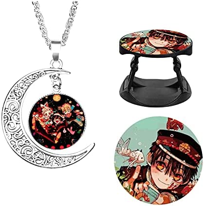 Toilet-Bound Hanako Kun Gift Sets, Drawstring Bag Pillow Cover Stickers Necklace Round Pins Phone Holder Keychain (Color A)