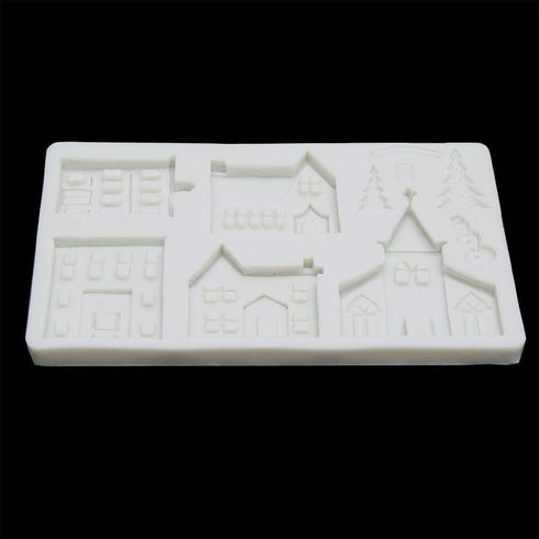 DIY Castle House Christmas Tree Silicone Mold Cake Chocolate Decorative Clay Mould Kitchen Baking Supplies(#2)