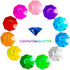 PANTIDE 35Pcs Acrylic Diamond Gems Jewels Alloy Gold Round Ring Set The Blue Hedgehog Chaos Emeralds Power Rings Party Favor Supplies Cake Decoration Pirate Treasure Chest Hunt for Kids with Bag