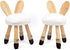 Toddler Chair Cushion & feet Covers Set, Bunny White, Washable, Memory Foam, for Wooden Toddler Chair