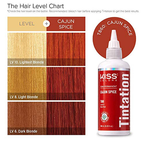 Kiss Tintation Semi-Permanent Hair Color Treatment 148 mL (5 US fl.oz) (Cajun Spice)