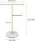 Hileyu Jewelry Stand Display Necklace Holder T-Bar Plated Metal Tabletop Jewelry Organizer Tower for Hanging Pendant Earring Bracelet Rings Accessories (Gold)