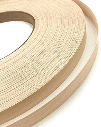 Birch Preglued 1" X 25' Roll, Wood Veneer Edge Banding, Flexible Wood Tape, Easy Application Iron On with Hot Melt Adhesive. Smooth Sanded Finish. High Quality. Made in USA.