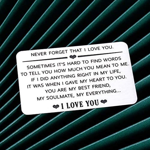Husband Boyfriend Christmas Gifts Wallet Insert for Men Him from Wife Girlfriend Birthday Valentines Present Love Card for Hubby Fiancé Groom Fathers Day Anniversary New Year Wedding Gift Him Her