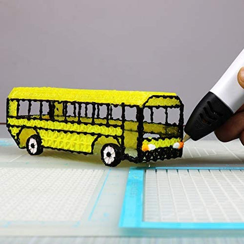 3D Pen Paper Stencils for 3D Pen Mat - Flower Pot, Pen Holder, School Bus, Bird House, Bicycle Templates Compatible with 3Dmate Base 3D Pen Mat (Mat Not Included)