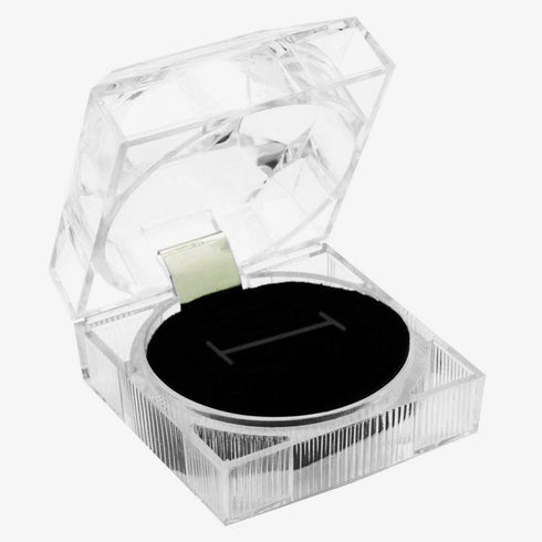 12 pcs Clear Crystal Ring Gift Boxes, Earrings Jewelry Storage Box Acrylic Display Organizer Case for All Kinds of Ring Earrings Velvet Insert Black