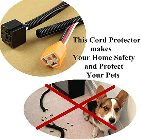Cacovedo Dog Cat Cord Protector - 30 ft Electric Wires Covers Wire Loom Tubing Protect Wires from Chewing Through Safe Around Rabbits, Cats and Other Pets -Inner Diameter 1/2 inch