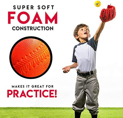 Franklin Sports Foam Baseballs - Soft Foam Practice Baseballs for Kids - Perfect for Hitting and Indoor or Outdoor Play - 3 Pack - Official MLB Licensed Product