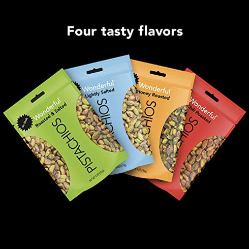 Wonderful Pistachios, No Shells, Roasted and Salted, 2.5 Ounce Bag
