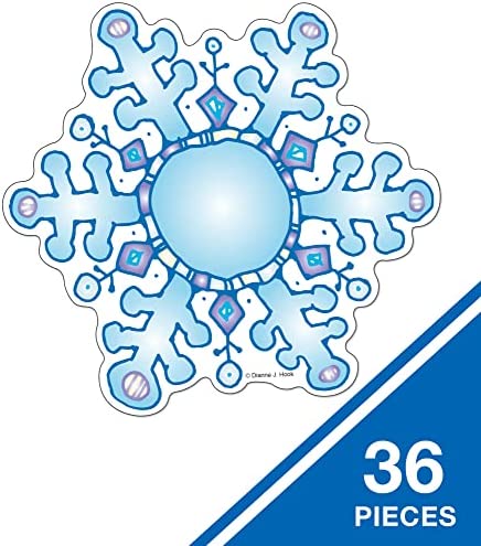 Carson Dellosa Snowflakes Cutouts, 36 Winter Cutouts for Bulletin Board and Classroom Décor, Snowflakes Classroom Cut-Outs, Seasonal Cutouts for Classroom Bulletin Board Decorations