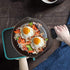 YEKOO Cotton and Neoprene Oven Pads Pot Holders with Pocket 8"x8.5" Dual-Function Hot Pad Set for Finger Hand Wrist Protection Heat Resistant to 428°F Teal