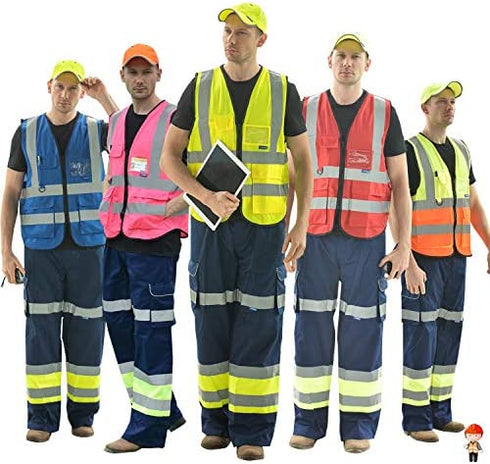A-SAFETY Enhanced Visibility Safety Vest,, Hi Viz 2 Band And Braces Waistcoat safe for Motorcycle, Running/Jogging, Bike/Bicycle Riding Outdoor Activities, Yellow