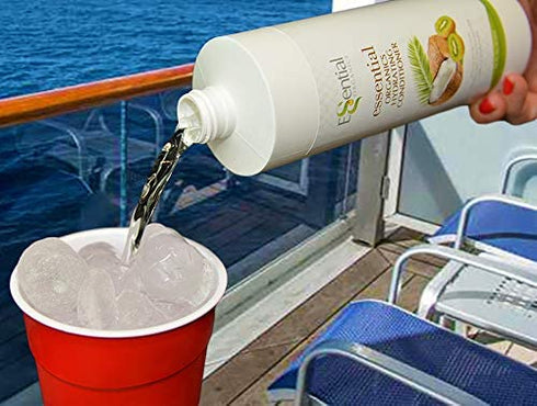 CRUISE RUNNERS Fake Shampoo Conditioner Flask Kit For Hiding Hidden Liquor Sneak Smuggle Alcohol On Booze Cruise With 2 TSA Travel Size Plastic Bottles and Seals Enjoy Rum Runners For Cruise