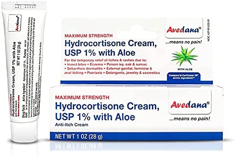 AVEDANA Hydrocortisone Cream – 1 Ounce Eczema Cream with Aloe Vera – Premium Anti Itch Cream Extra Strength – Ideal for Rashes, Itchiness, Insect Bites, Dermatitis, Detergents, Jewelry