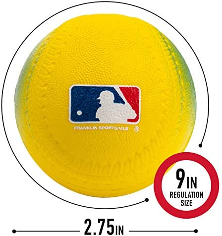 Franklin Sports Foam Baseballs - Soft Foam Practice Baseballs for Kids - Perfect for Hitting and Indoor or Outdoor Play - 3 Pack - Official MLB Licensed Product