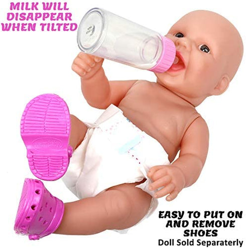 Click N' Play Baby Girl Doll Caring and Feeding Accessories Set (Doll not Included), Pink