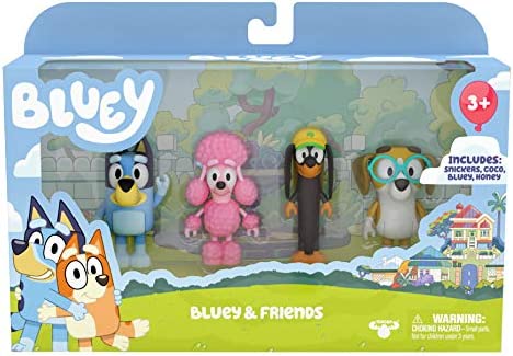 Bluey and Friends 4 Pack of 2.5-3" Poseable Figures