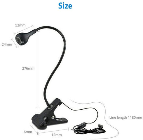Clip on Light Reading Lights,Desk Lamps, Eye Protection Kids Desk Lamp, Flexible Night Light Reading Lamp,Desk Lamp(Black White)
