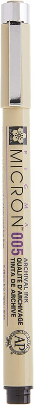 Sakura Pigma 50034 Micron Blister Card Ink Pen Set, Black, 005 6CT