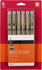 Sakura Pigma 50034 Micron Blister Card Ink Pen Set, Black, 005 6CT
