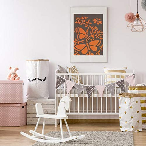 6 Pieces Butterfly Painting Stencils Dandelion Flowers Stencil Butterfly Reusable Mylar Template Stencils with Metal Open Ring for Painting on Wood Wall Home Decor DIY Crafts