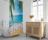 Allenjoy Tropical Beach Shower Curtain Summer Seaside Scene Ocean Island Palm Tree Bathroom Decorations Curtain Durable Bathtub Showers Decor with 12 Hooks 72x72 Inch