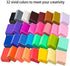 Super Valuable 32 Colors Small Block Polymer Clay Set Oven Bake Clay, Tomorotec Non-Toxic Molding DIY Clay Oven Baking Clay for Kids, Artists (Softer)