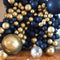 Navy Blue Balloon Garland Arch Kit 134pcs, Metallic Gold Balloons and Blue Balloons Party Supplies Background Decoration for Graduation Baby Shower Birthday Wedding Ceremony Anniversary with Ballon Strip and Glue Dots