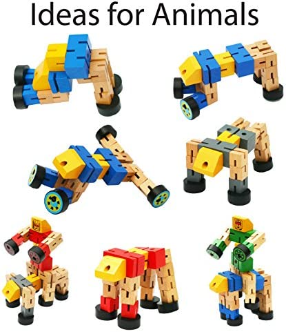 TOWO Wooden Transforming Vehicle Robot - Transfigures Toys for Travel Toys - Construction Toys Building Set - Wooden Transforming Toys 3 Year Old Boys Girls Holiday -Stocking Fillers Stuffers -Red