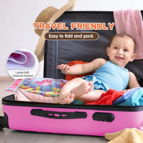 Hitituto Inflatable Tummy Time Mat Premium Baby Water Play Mat Fun Activity Center for Baby's Stimulation Growth and Sensory Development Ideal Infants Toddlers Baby Girls Toys for 3 6 9 12 24 Months