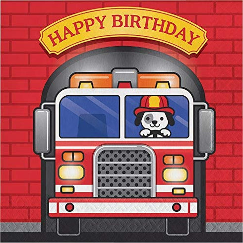 Firefighter Birthday Party Supplies Fire Truck Plates and Napkins Serve up to 16 Guests