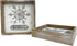 Heyaner Christmas Decorations for Home Snowflake Believe Joy Table Decor Wooden Rustic Farmhouse Block 2Pack 7 x 7 Inches Winter Holidays Sign for Party Coffee Table