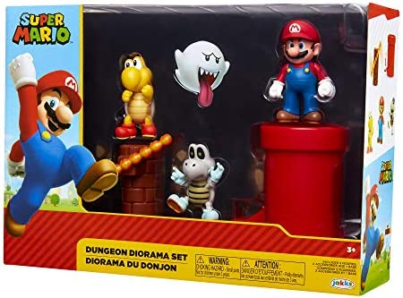 SUPER MARIO Nintendo Dungeon 2.5” Figure Multipack Diorama Set with Accessories