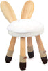 Toddler Chair Cushion & feet Covers Set, Bunny White, Washable, Memory Foam, for Wooden Toddler Chair