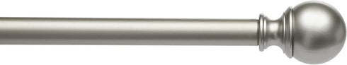 Amazon Basics 1-Inch Curtain Rod with Round Finials - 1-Pack, 36 to 72 Inch, Nickel