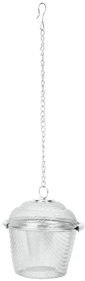 Tea Ball Infuser Stainless Steel Tea Strainer Mesh Ball Herbal Spice Filter Soup Infuser with Chain(L)