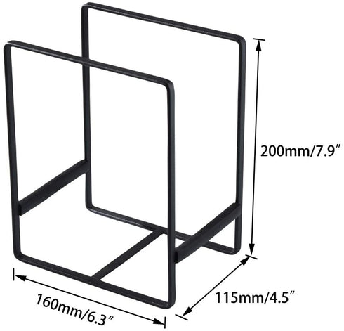 2PCS Plate Holders Organizer, Metal Dish Storage Dying Display Rack for Cabinet, Counter and Cupboard - Black